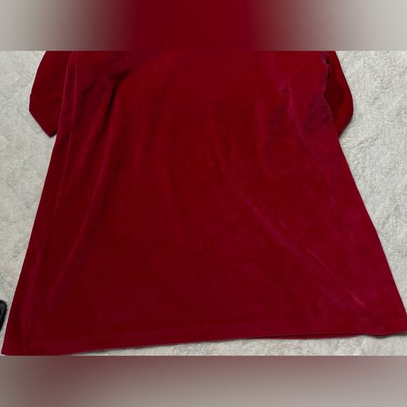 Quacker factory red velour snowflake dress house coat size medium - Picture 9 of 11